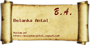 Belanka Antal névjegykártya